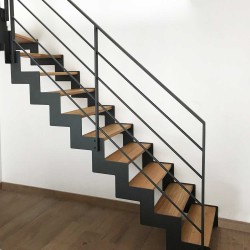 Rampe supplémentaire en acier pour escalier métallique