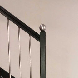 Boule de rampe pour escalier en inox avec tige filetée