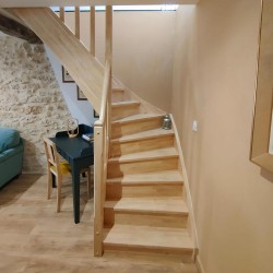 Escalier bois traditionnel sur mesure Quart tournant milieu