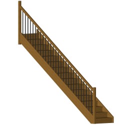 Escalier droit sur-mesure en bois avec tubes verticaux - Modèle Elégance | Oéba
