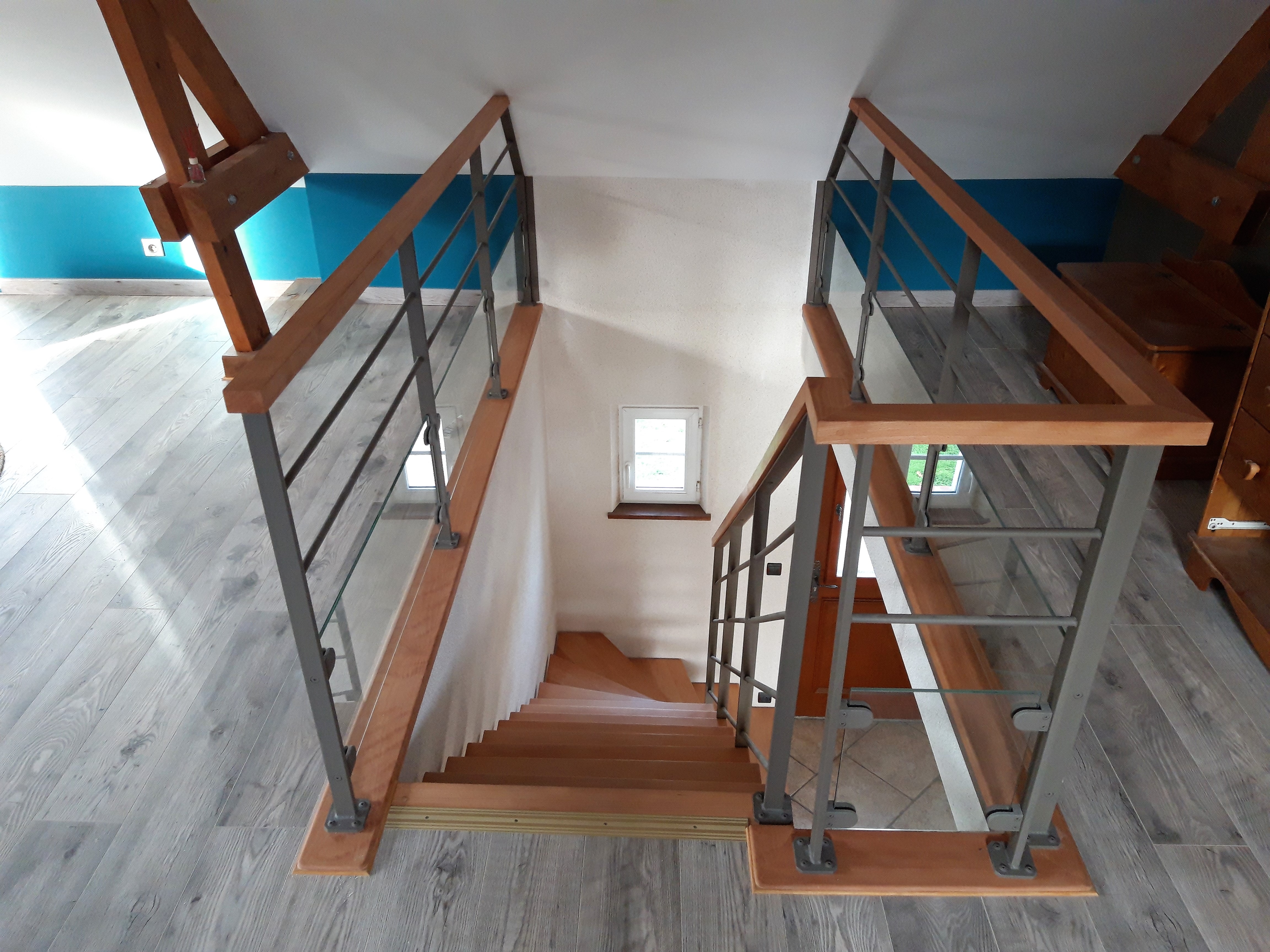 Trémie escalier quart tournant