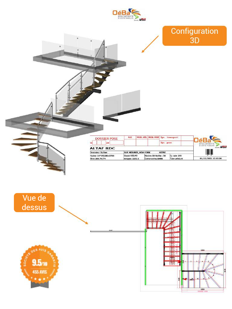 Montage et installation d'un escalier en kit OéBa