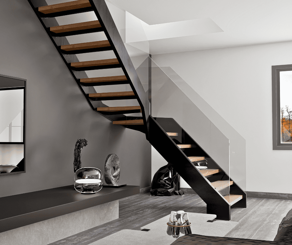 Escalier quart tournant milieu