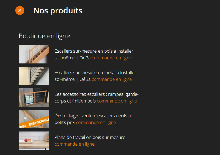 Boutique en ligne d'escaliers OéBa : Choisir son escalier sur-mesure