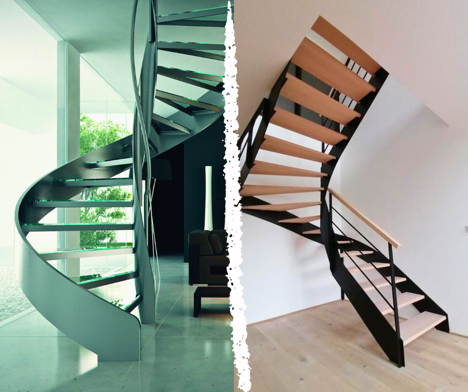 escalier colimacon et escalier demi tour