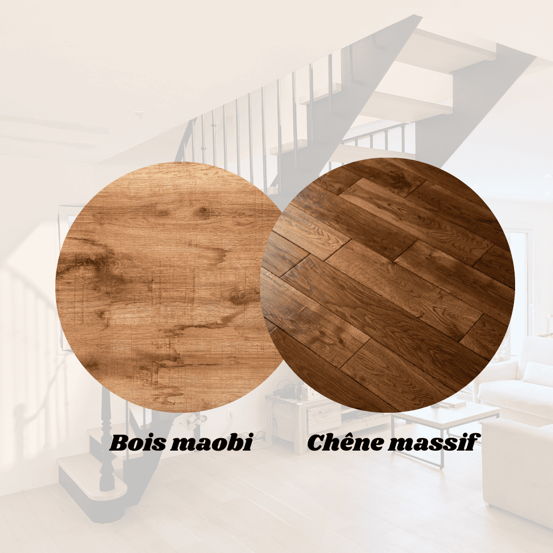 bois maobi et chêne massif